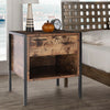 Industrial Rustic Wood Bedside Cabinet 1/2 Drawer Bedroom Nightstand Side Table