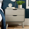 2 Drawer Bedside Scandi Legs Home Bedroom Furniture Nightstand Lamp Side Table