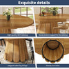 Extendable Round Dining Table Set Kitchen Oval Table for 4 People with 4 Chairs