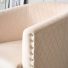 Tub Arm Chair Cream Velvet Luxury Statement Rivet Comfy Accent Armchair