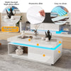 LEd Coffee Table with Drawer Storage, High Gloss Coffee Table for Living Room