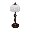 Vintage Table Lamp with Rose Carved Ceramic Shade Classic Desk Light for Bedroom