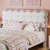 Double Upholstered Bed 4ft6 135x190cm with Velvet Headboard & Study Slats, Beige