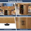 Extendable Dining Table, 118(158)×118x77cm Round/Oval Kitchen Table with Storage