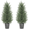 Artificial Cypress Trees with PE Leaves for Indoor Outdoor Set of 2