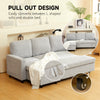 3 Seater Corner Sofa Bed w/ Storage Convertible Pull Out Sofa Bed
