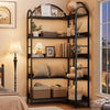 Arched Bookshelf Corner Bookcase L Shaped Bookshelf Metal Frame Display Rack