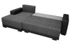 Corner Sofa Bed L-Shaped DALLAS Storage Sleep Function Springs Grey Brown New