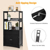 Freestanding Bathroom Floor Cabinet Wooden Tall Storage Cupboard 2 Open Shelves