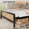 Double Size Wood Bed Frame with Headboard Footboard Strong Metal Slats Support