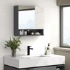 Wall Mounted Bathroom Storage Cupboard W/ Mirror and Shelf, Light Grey