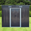 8x4ft Metal Garden Shed Tool Storage Shed Outdoor With Free Base Foundation Vent