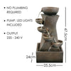 Water Feature Outdoor Indoor LED Fountain Waterfall Garden Decor (Cascading)