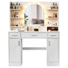 Large Dressing Table w/ Hollywood Bulbs Mirror 3 Drawer Multi-Socket Makeup Zgyo
