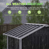 Garden Shed 5X2.6FT Metal Apex Roof Free Foundation Storage House Anthracite