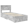Bed Frame with Drawer Concrete Grey 90 x 190 cm Engineered Wood