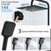 Bathroom Thermostatic Shower Mixer Set 12" Shower Head Matte Black Exposed Valve