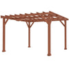 3.3 x 3.3 m Wooden Graden Pergola Gazebo Grape Trellis with Stable Structure