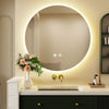 Round LED Bathroom Wall Mirror Demister Illuminated Light Up 500x500 Waterproof
