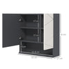 Wall Mounted Bathroom Storage Cupboard W/ Mirror and Shelf, Light Grey