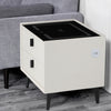 2 Drawers Bedside Table LED Light Wireless Charging Bedroom Furniture White UK