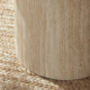 Sutton Beige Travertine Stone Veneer Oval Coffee Table