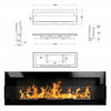 Bio Ethanol Fireplace Biofire Fire Wall Modern Stylish 1200 x 400 GLASS 5