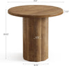 Round Dining Table for 2-4 Person, 80cm Farmhouse Kitchen Table for Dining Room