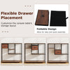 Behind Sofa Couch Table with Drawer and 4-Tier Display Shelf