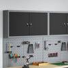 Wall Tool Cabinet 100x20x55 cm Black Steel Garage Workshop Storage