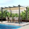 2.9 X 3.6 m Metal Shelter Grape Trellis Pergola w/ Extra Large Pavilion Beige