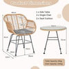 Patio conversation set 3 Pieces Patio Bistro Set with Soft Seat Cushions-Grey