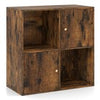 3-Tier Bookshelf 4-Cube Bookcase Wooden Display Shelf-Coffee
