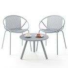 3 Pieces Bistro Set All Weather PP Patio Conversation Set-Gray