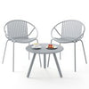 3 Pieces Bistro Set All Weather PP Patio Conversation Set-Gray