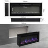 50inch Electric Fire Wall Mounted/Recessed Electric Fireplace Crystal & Log Set