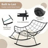 Indoor Outdoor Rocking Chair Oversized Egg Papasan Chair-Grey
