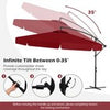 Heavy-Duty Outdoor Parasol 290 cm Offset Hanging Umbrella-Red