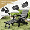 Patio Adirondack Chair All-Weather Lounge Chair w/Retractable Footrest