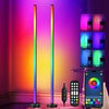 2PCS RGB Floor Lamp LED Corner Light Standing Remote DJ Music Sync Bluetooth App