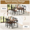 5 Pcs Dining Table Set Industrial-Style Kitchen Table & 4 Chairs-Coffee