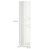Gloss White Tall Bathroom Cabinet High Slim Narrow Cupboard Storage Unit