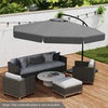 Heavy-Duty Outdoor Parasol 290 cm Offset Hanging Umbrella-Gray