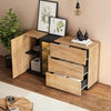 Modern Chest of Drawers Sideboard Storage Cabinet with LED Lights & Shelves