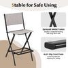 Set of 4 Folding Bar Height Stool Outdoor Bar Chair w/ Footrest Grey