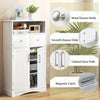 Freestanding Storage Cabinet with 2 Adjustable Shelves-White