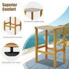 Set of 2 Outdoor Bar Stools Bar Height Chairs Patio High Stools Set w/Footrest