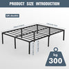 High Metal Bed Frame 4ft 6 Double Bed Heavy Duty With Underbed Storage 135x190cm