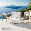 Garden Chairs Sofa Lounge Set Outdoor Furniture Rattan Couch Thick Cushions