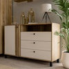 1-Door 3-Drawer Chest - Modern Storage Unit, Wooden Frame, Stylish Design